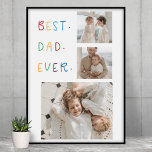 Affiche Photo Collage moderne Colorful Meilleur Papa Jamai<br><div class="desc">Le cadeau "Modern Collage Photo Colorful Best Dad Ever" est un cadeau personnalisé et unique pour tout père qui mérite d'être célébré. Le cadeau est une photo collage composée de plusieurs images individuelles qui ont été soigneusement arrangées pour créer un design étonnant et attrayant. Le don est une excellente façon...</div>