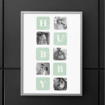 Affiche Photo Collage moderne Mint Best Hubby Cadeau<br><div class="desc">Modern Collage Photo Mint Best Hubby Gift est une idée cadeau personnalisée pour les maris qui combine la beauté d'un collage photo avec le charme d'un cadre à la menthe. Ce cadeau unique est conçu pour présenter les moments les plus mémorables partagés par le couple, comme leur jour de mariage,...</div>