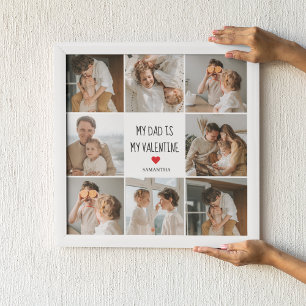 Affiche Photo Collage Mon père est mon cadeau Valentine