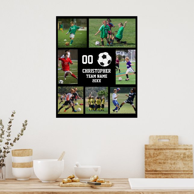 Affiche Photo collage Nom de l'équipe de football (Cuisine)