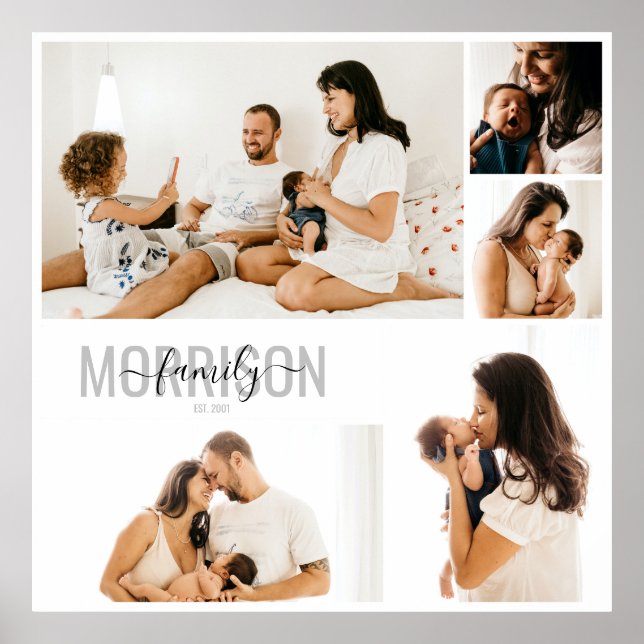 Affiche Photo Collage Personalized Family Name  (Devant)