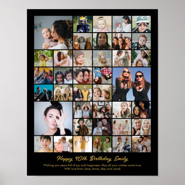 Affiche Photo Collage Personalized Picture Mosaic Gift (Devant)