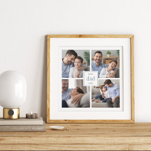 Affiche Photo Collage photo de Best Papa Ever Kids Imprime