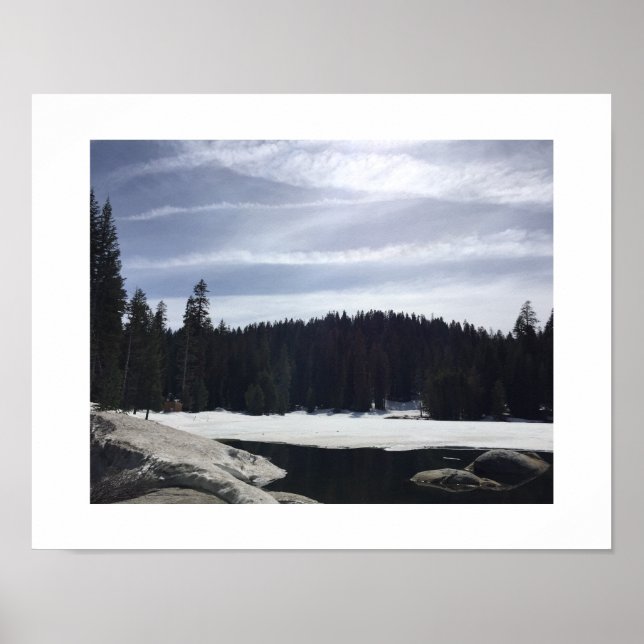 Affiche Photo couleur bleu du lac gelé (Devant)