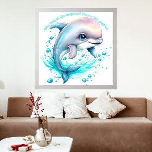 Affiche Photo couleur d'eau personnalisée Dolphin