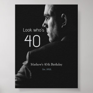 Affiche photo d'anniversaire 40 ans nom masculin est. anné