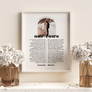 Affiche Photo d'arche de vœux de mariage Retro Bold