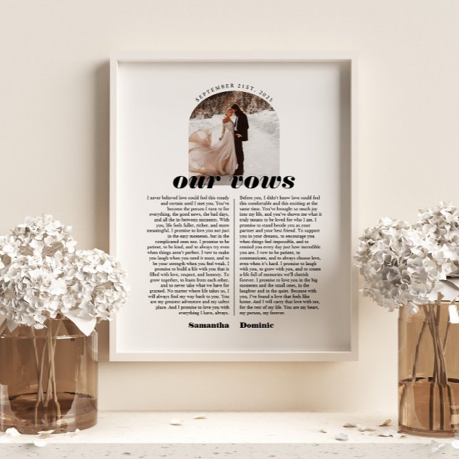Affiche Photo d'arche de vœux de mariage Retro Bold (Créateur téléchargé)