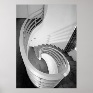 Affiche Photo d'architecture - Salle d'escalier elliptique