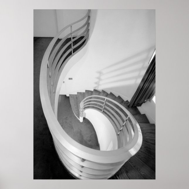 Affiche Photo d'architecture - Salle d'escalier elliptique (Devant)