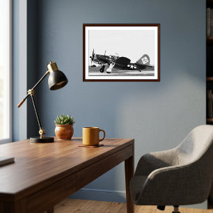 Affiche Photo d'avion ancien noir et blanc d'aviation