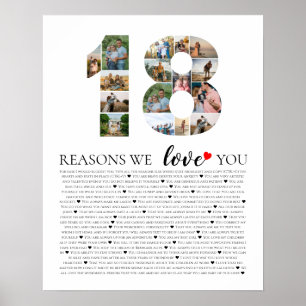 Affiche photo de 18 ans raisons pour lesquelles nous vous 