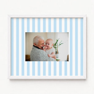Affiche Photo de bébé garçon aux rayures bleues pâles et b