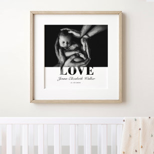 Affiche Photo de bébé moderne élégant Typographie de l'amo