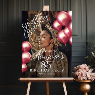 Affiche Photo de bienvenue à la fête d'anniversaire