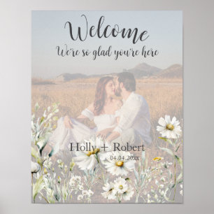Affiche Photo de bienvenue du Mariage Fleur sauvage Daisy