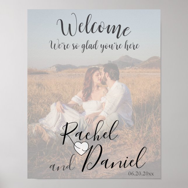 Affiche Photo de bienvenue du Mariage moderne (Devant)