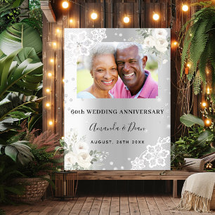 Affiche photo de bienvenue pour les 60 ans de mariage de d