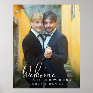 Affiche Photo de bienvenue pour un mariage gay avec deux m