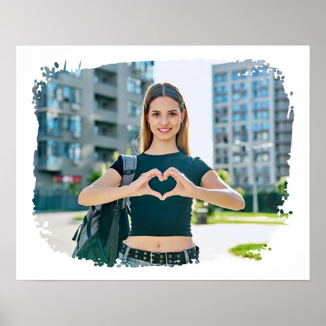 Affiche Photo de bordure grunge moderne (Devant)
