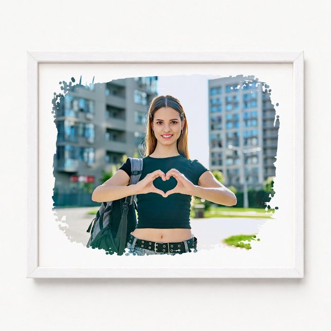 Affiche Photo de bordure grunge moderne (Modern Grunge Border Photo Poster)