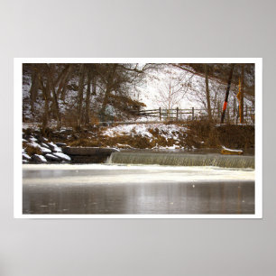 Affiche photo de cascade de barrage