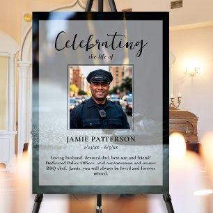 Affiche Photo de célébration de la vie d'un policier, funé