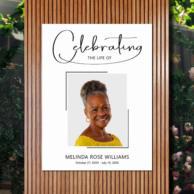 Affiche Photo de célébration de vie de funérailles (Celebration of Life photo memorial funeral poster - INSTANT DOWNLOAD or PRINTED (framed, too))