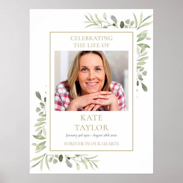 Affiche Photo de célébration de vie de funérailles de feui (Devant)