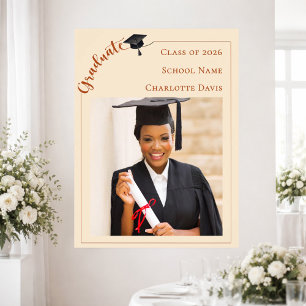 Affiche Photo de champagne neutre Bienvenue diplômé modern