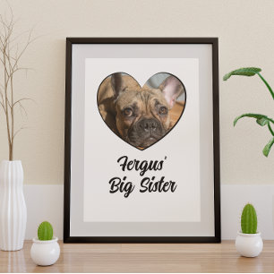 Affiche Photo de chien personnalisée de la grande soeur