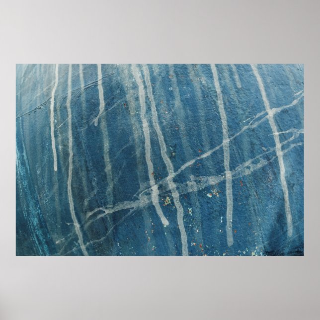 Affiche Photo de closep de peinture murale bleue (Devant)