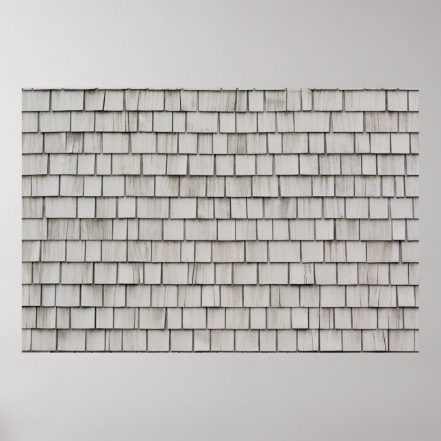 Affiche Photo de clôture de bardeaux de toit gris (Devant)