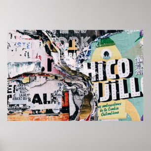 Affiche Photo de clôture de papiers déchirés