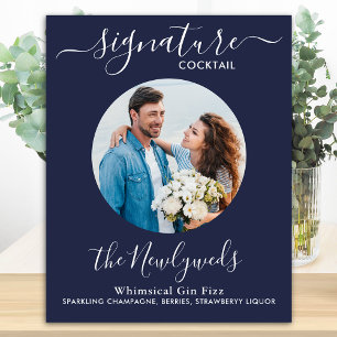 Affiche Photo de cocktail signature pour un bar de mariage