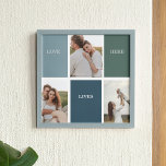 Affiche Photo de collection de la famille moderne | Amour<br><div class="desc">Présentation de la photo "Modern Family Collage | Love Live Here" cadeau - un gardien magnifique et personnalisé qui célèbre l'amour et la chaleur de votre famille. Cette photo de collage unique est un complément parfait à votre décor de maison, capturant des moments et des souvenirs chéris qui définissent le...</div>