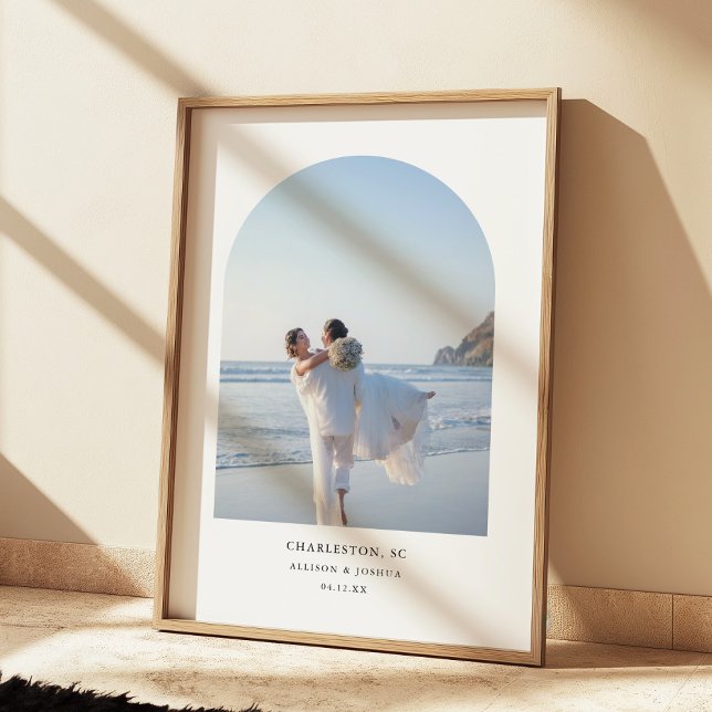 Affiche Photo de couple d'arche de mariage minimal moderne (Créateur téléchargé)