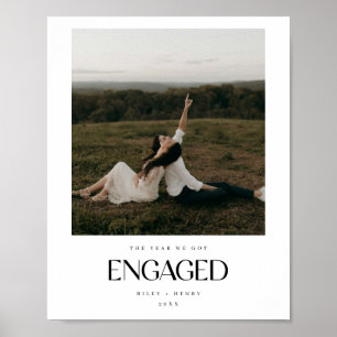 Affiche Photo de couple minimaliste "Année de nos fiançail