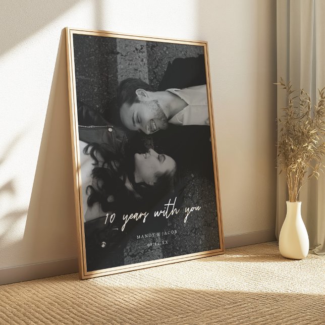 Affiche Photo de couple moderne 10 ans de mariage (Créateur téléchargé)