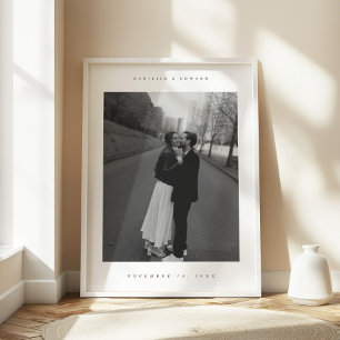 Affiche Photo de couple personnalisé pour mariage minimali
