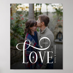 Affiche Photo de couples fiancés personnalisé avec écritur