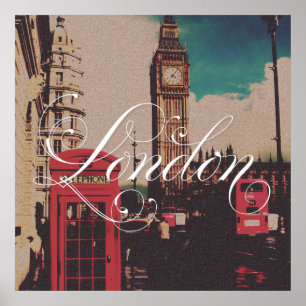 Affiche Photo de cru de point de repère de Londres