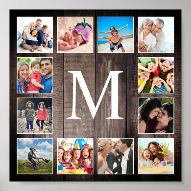 Affiche Photo de Custom Collage Rustic Farmhouse Family (Devant)