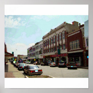 Affiche Photo de Downtown Leavenworth, KS, Canvas