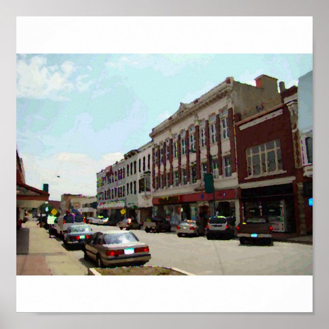 Affiche Photo de Downtown Leavenworth, KS, Canvas (Devant)