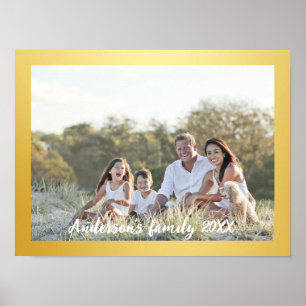 Affiche Photo de famille avec bordure dorée