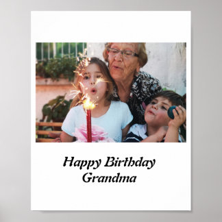 Affiche Photo de grand-mère d'anniversaire sur mesure