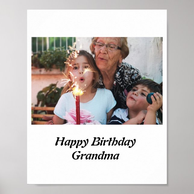 Affiche Photo de grand-mère d'anniversaire sur mesure (Devant)