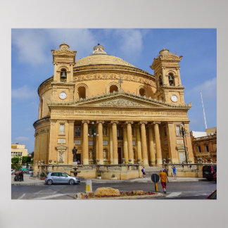Affiche Photo de la Rotunda de Mosta à Malte en Méditerran