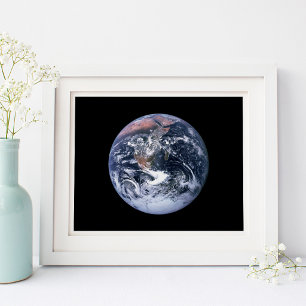 Affiche Photo de la Terre Blue Marble Vintage 10x8